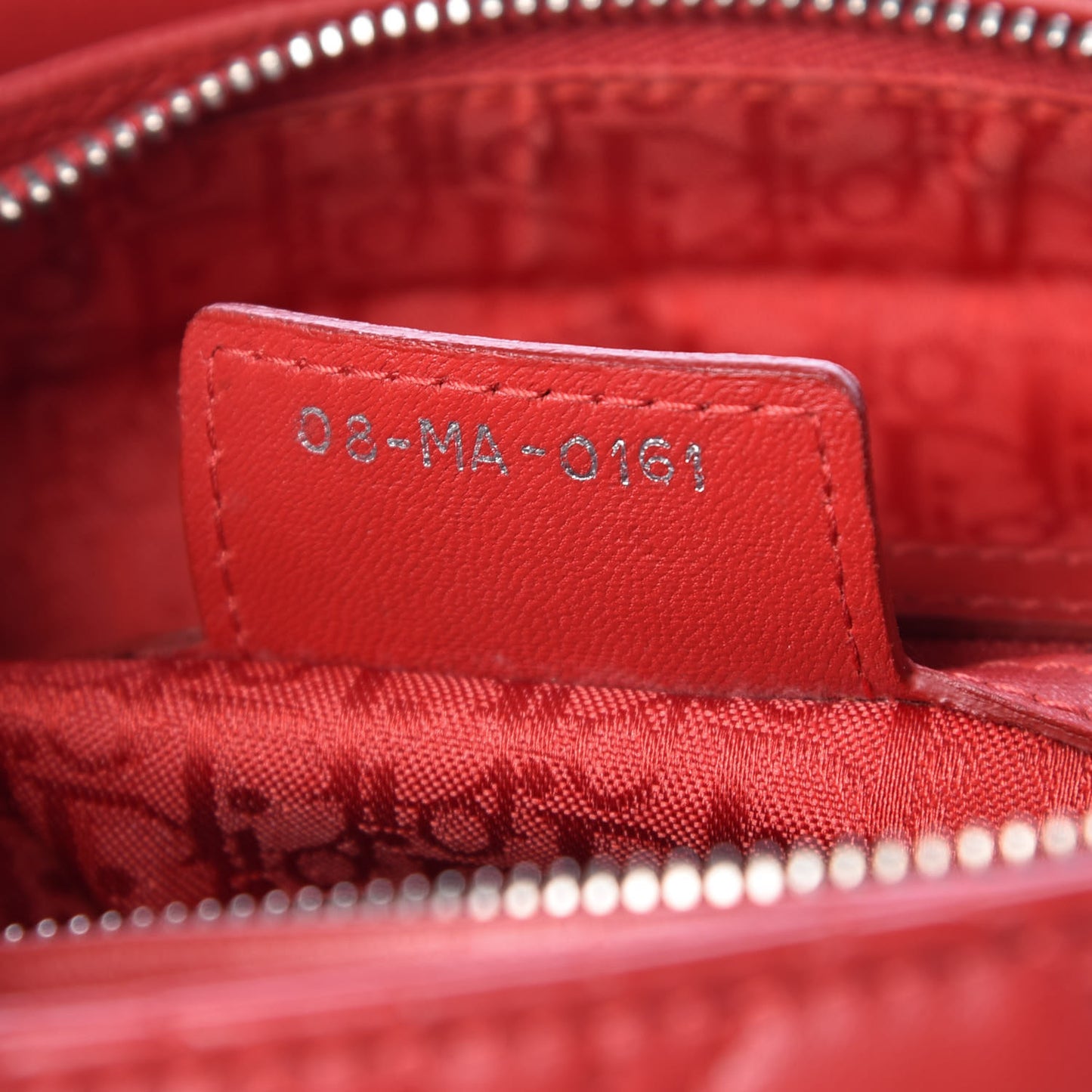 Lambskin Cannage Large Lady Dior Red