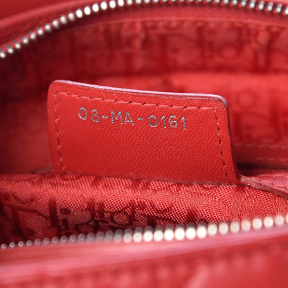 Christian Dior Lambskin Cannage Large Lady Dior Red 10 of 12