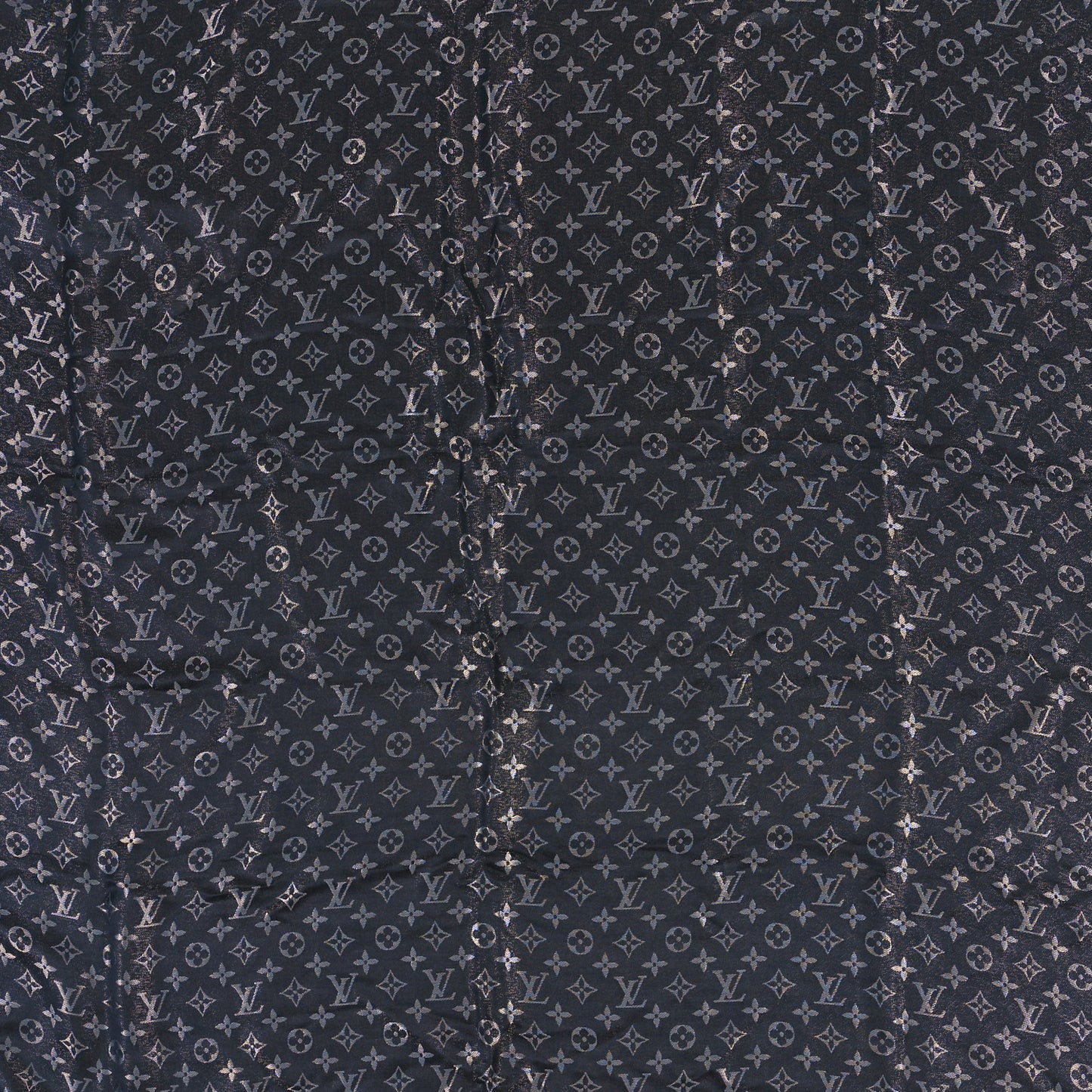 Silk Lurex Wool Monogram Shine Shawl Black