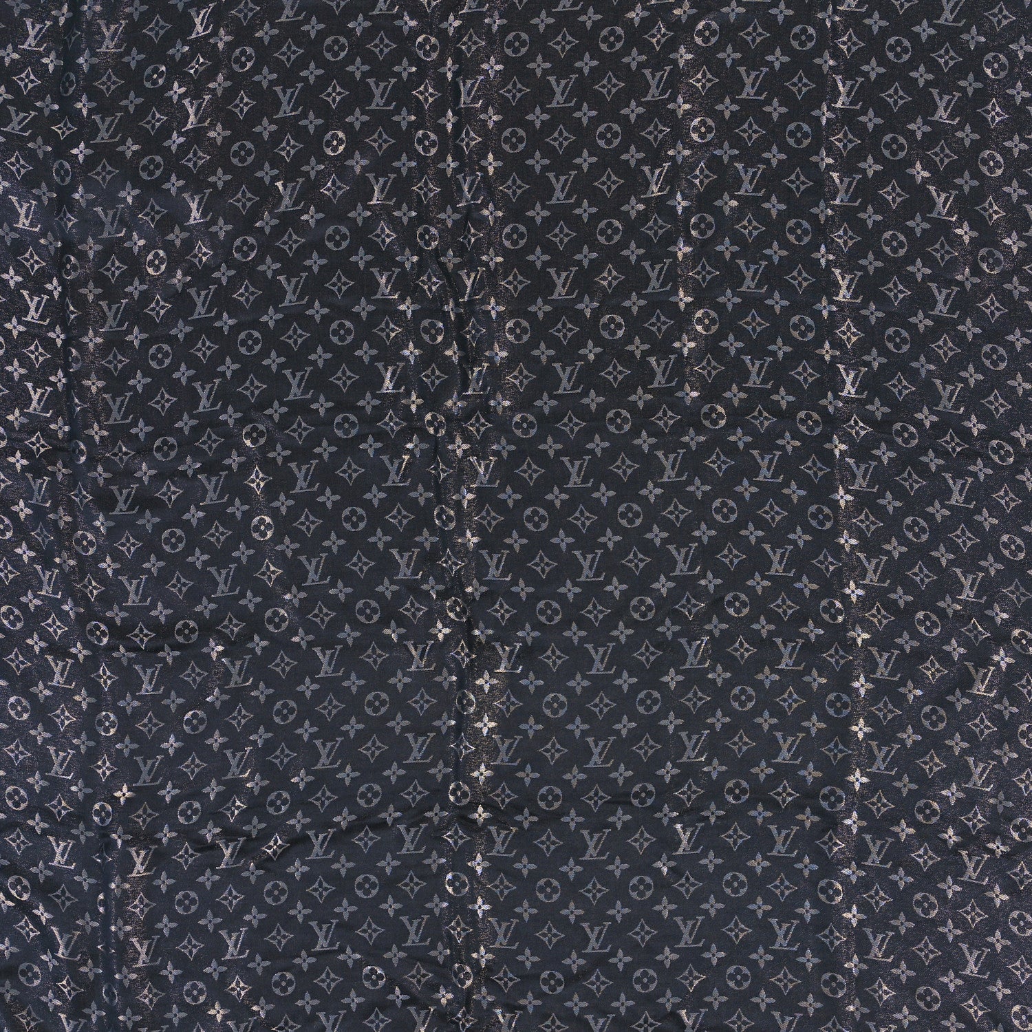 Louis Vuitton Silk Lurex Wool Monogram Shine Shawl Black 4 of 5
