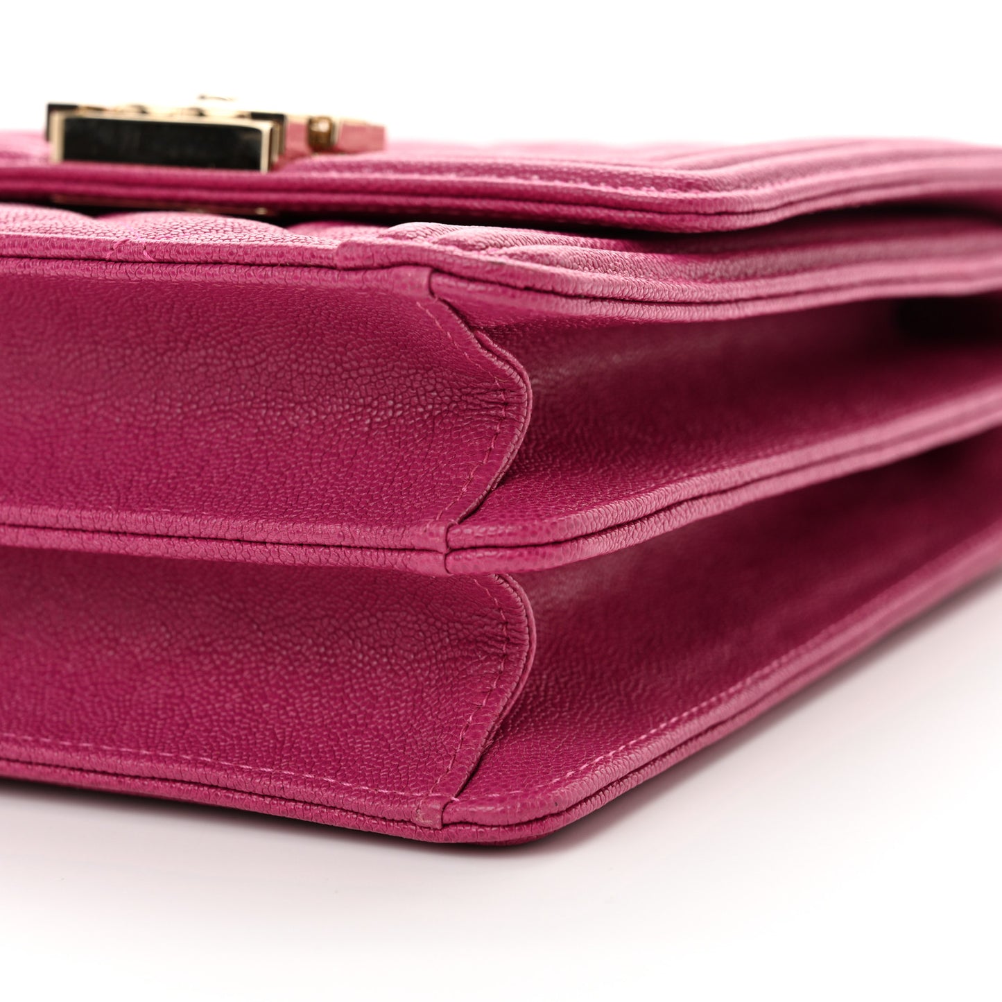 Caviar Quilted North South Boy Flap Fuchsia