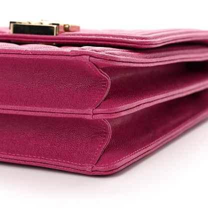 Chanel Caviar Quilted North South Boy Flap Fuchsia 10 of 11