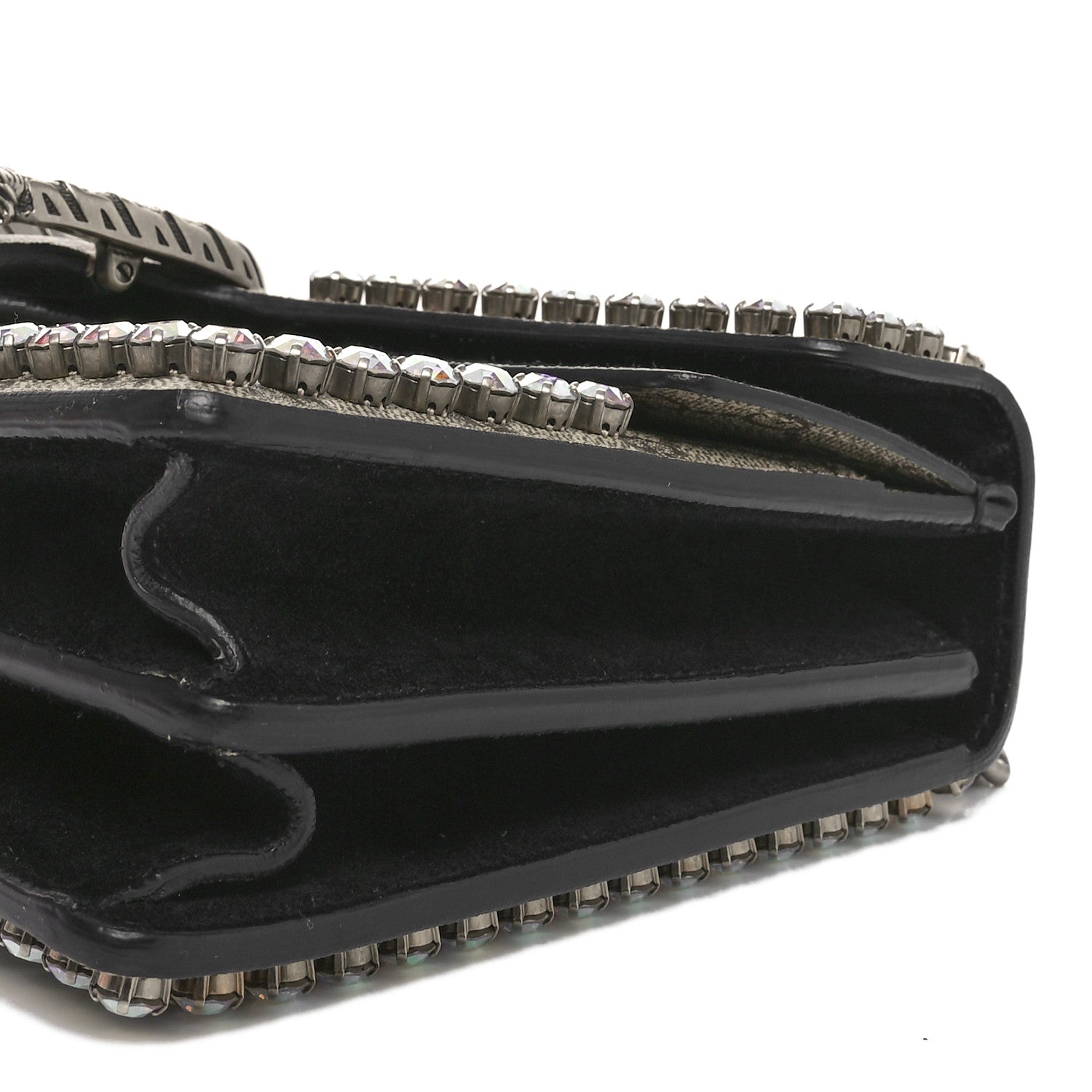 Gucci GG Supreme Monogram Crystal Small Dionysus Shoulder Bag Black 10 of 11