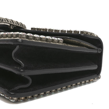 Gucci GG Supreme Monogram Crystal Small Dionysus Shoulder Bag Black 10 of 11