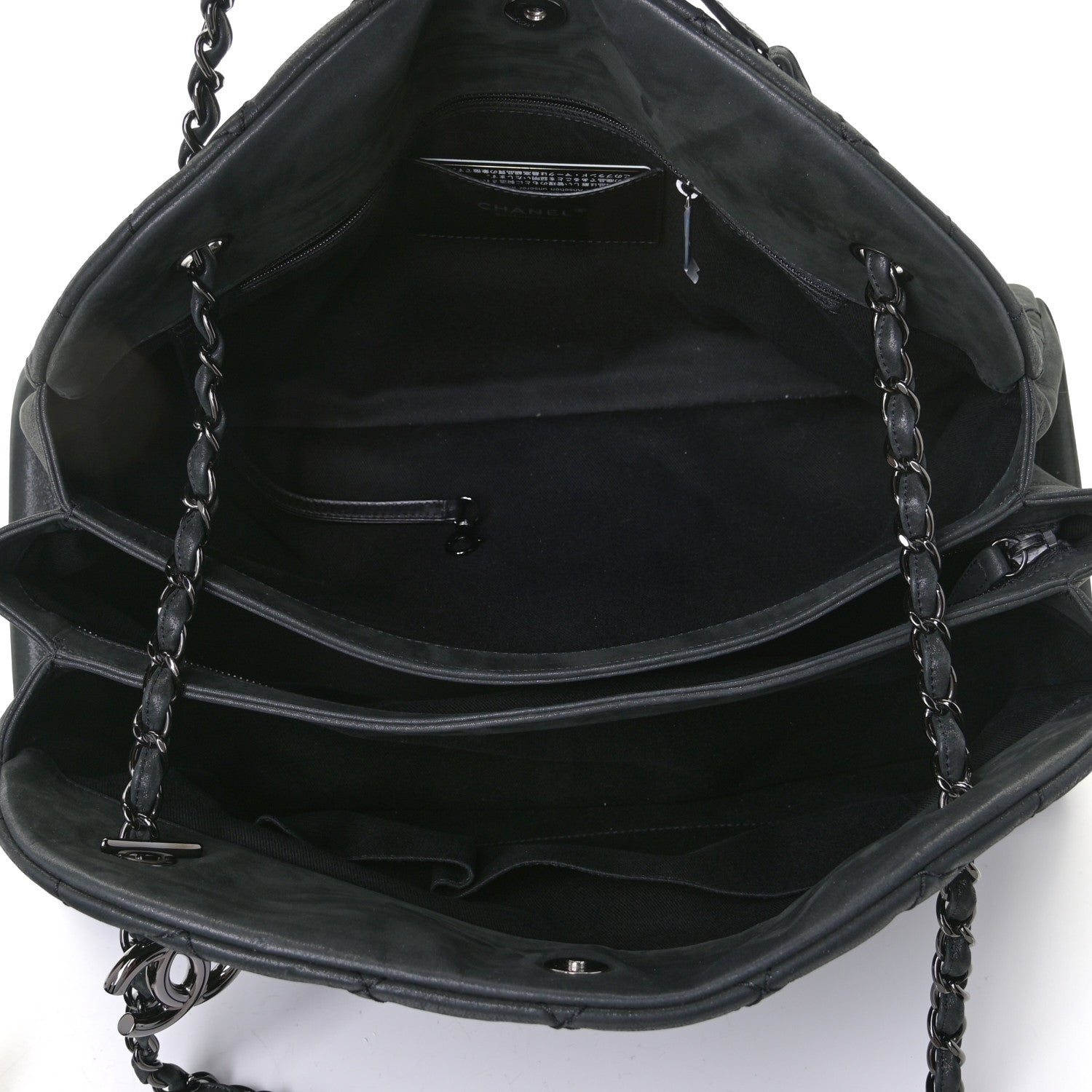 Chanel Iridescent Calfskin Large Just Mademoiselle Bowling Bag Black 9 of 13