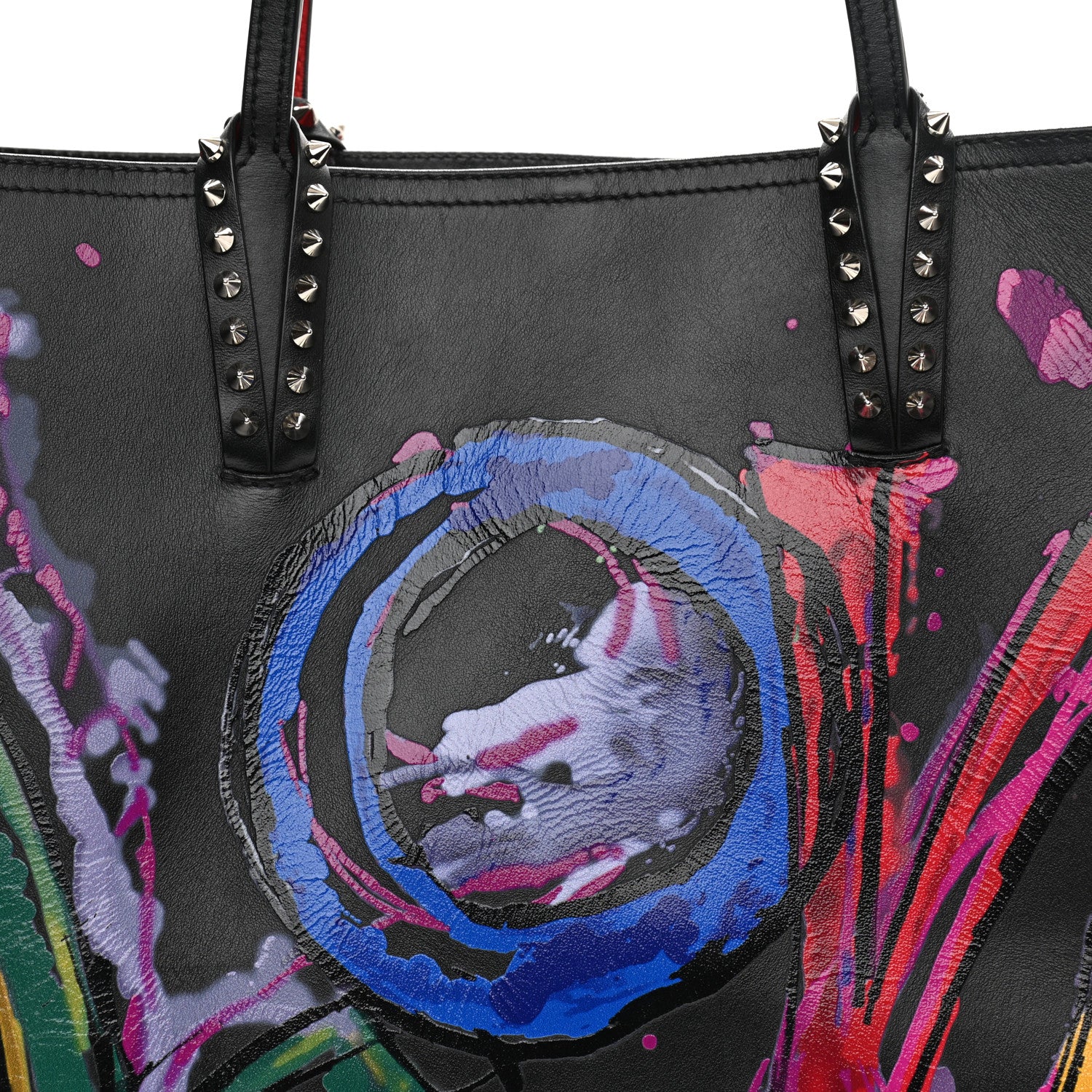 Christian Louboutin Calfskin In Love East West Cabata Tote Black Multicolor 9 of 17