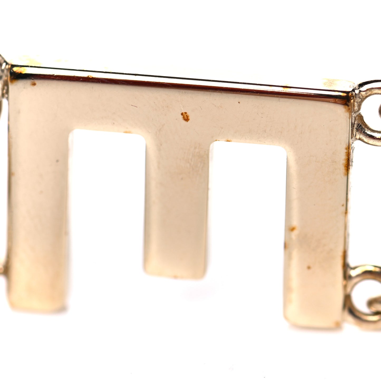 Metal Cha-Nel Logo Drop Earrings Gold