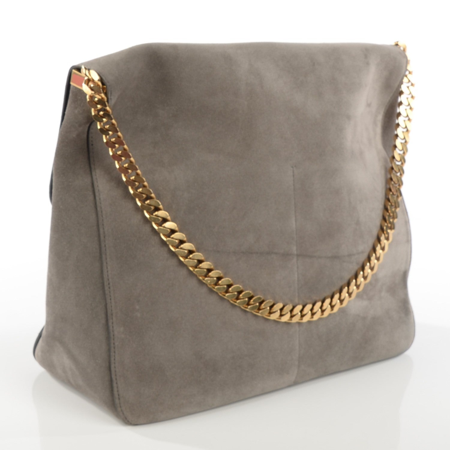 Celine Suede Gourmette Shoulder Bag Grey 3 of 7