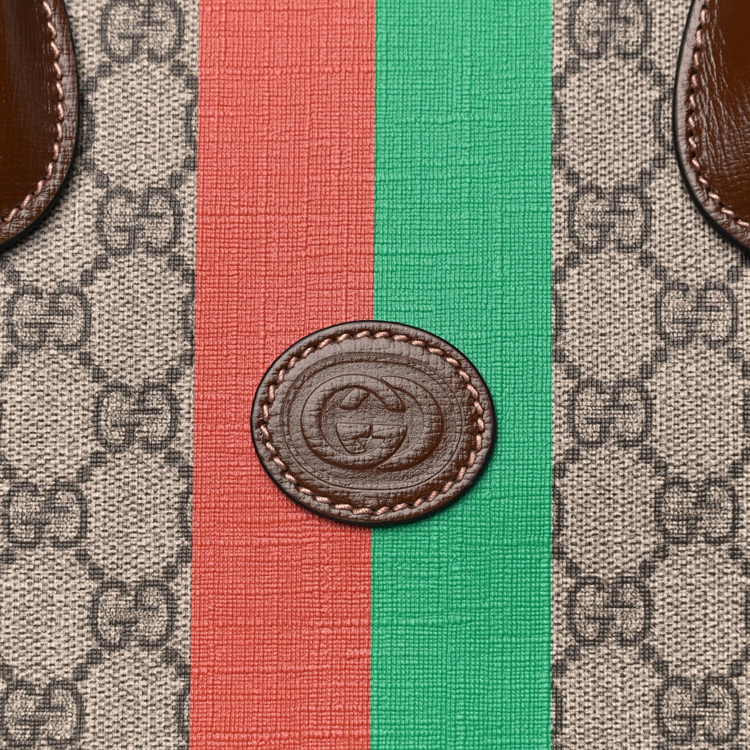 Gucci GG Supreme Monogram Fake/Not Large Retro Interlocking G Tote Bag Beige Brown Sugar 8 of 10