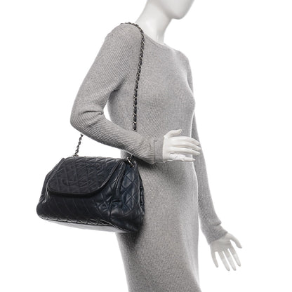 Chanel Caviar Quilted Timeless Accordion Flap Navy Blue 2 of 7