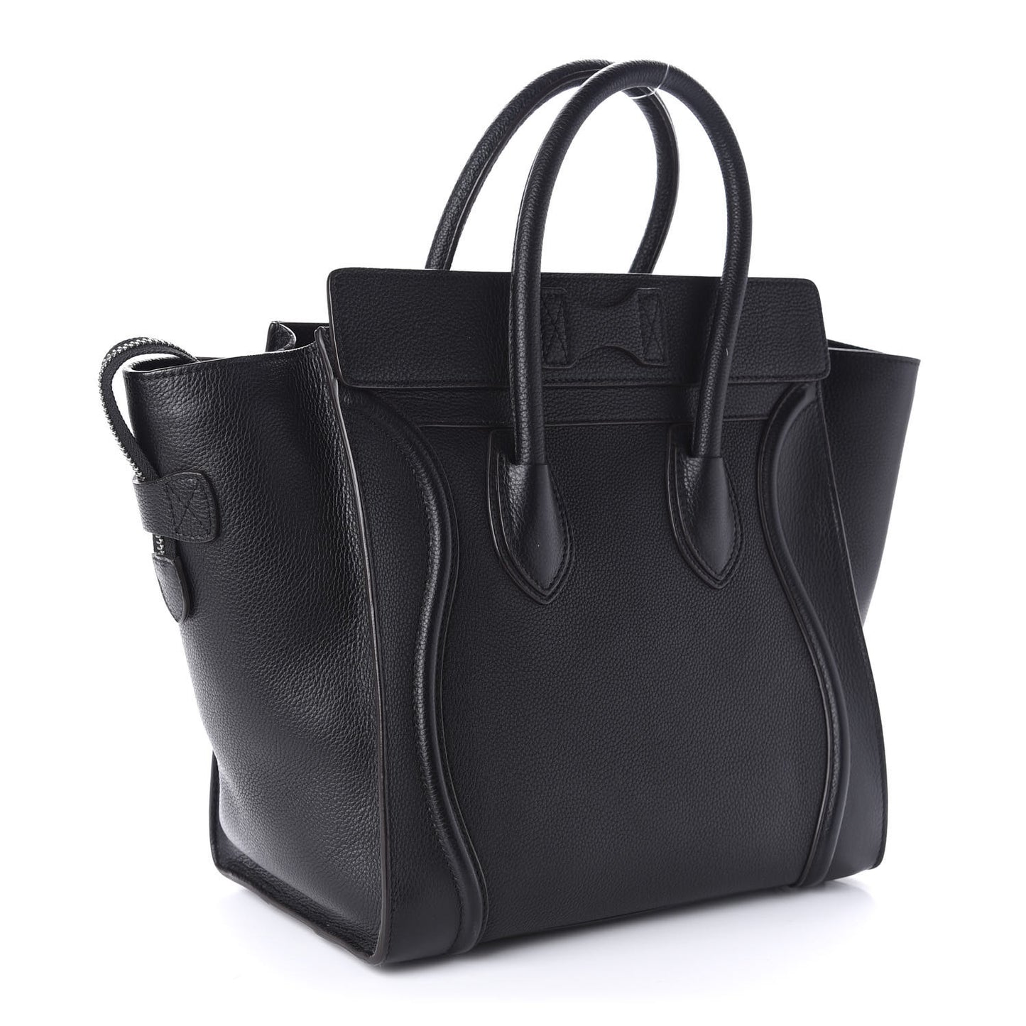Drummed Calfskin Mini Luggage Black