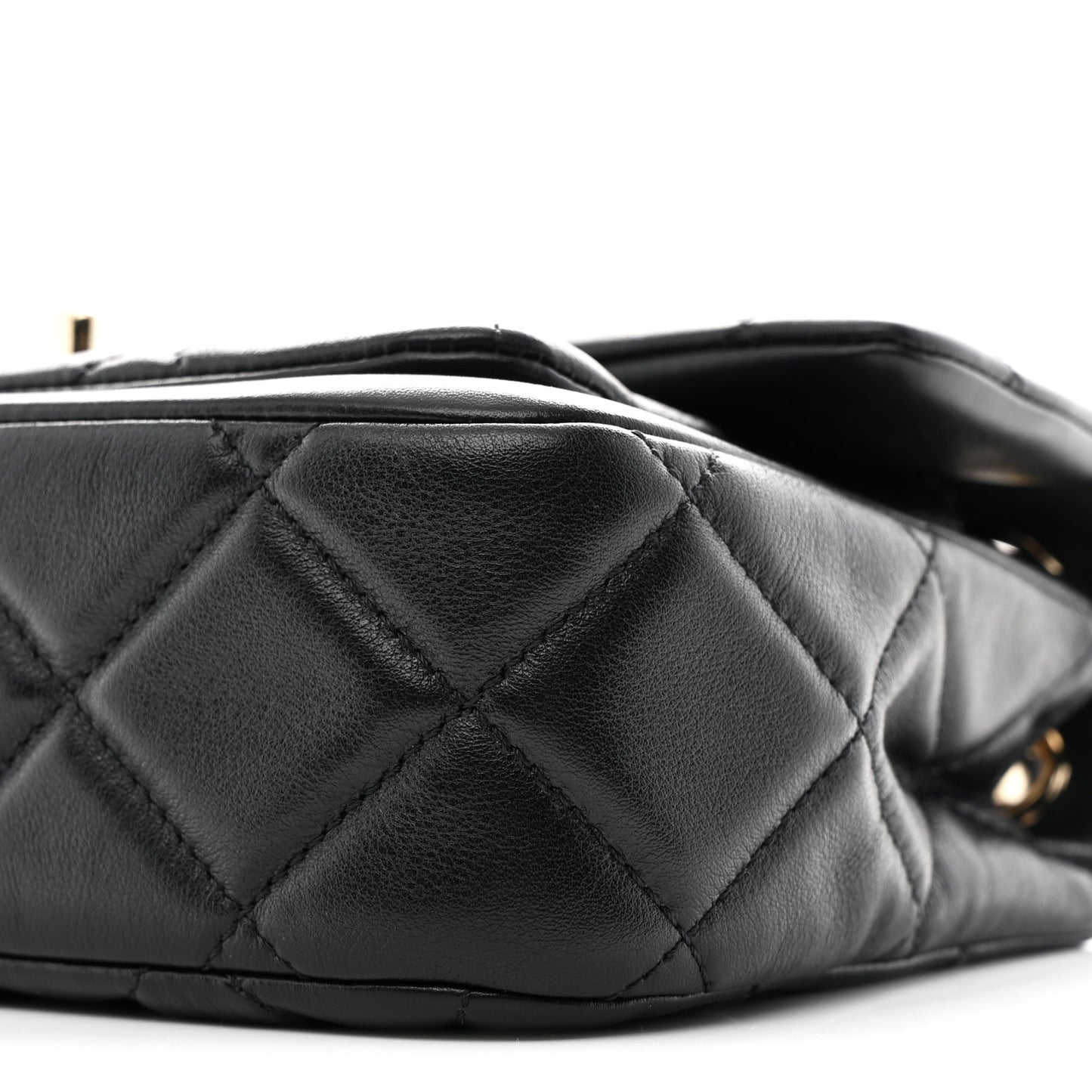 Calfskin Quilted Pocket Chic Flap Bag Black