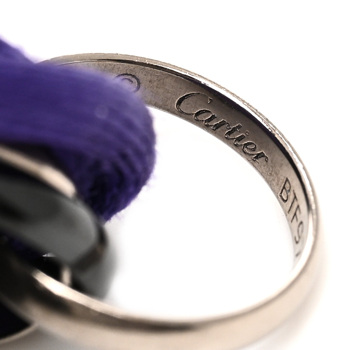 18K White Gold Ceramic Trinity Adjustable Cord Bracelet Purple