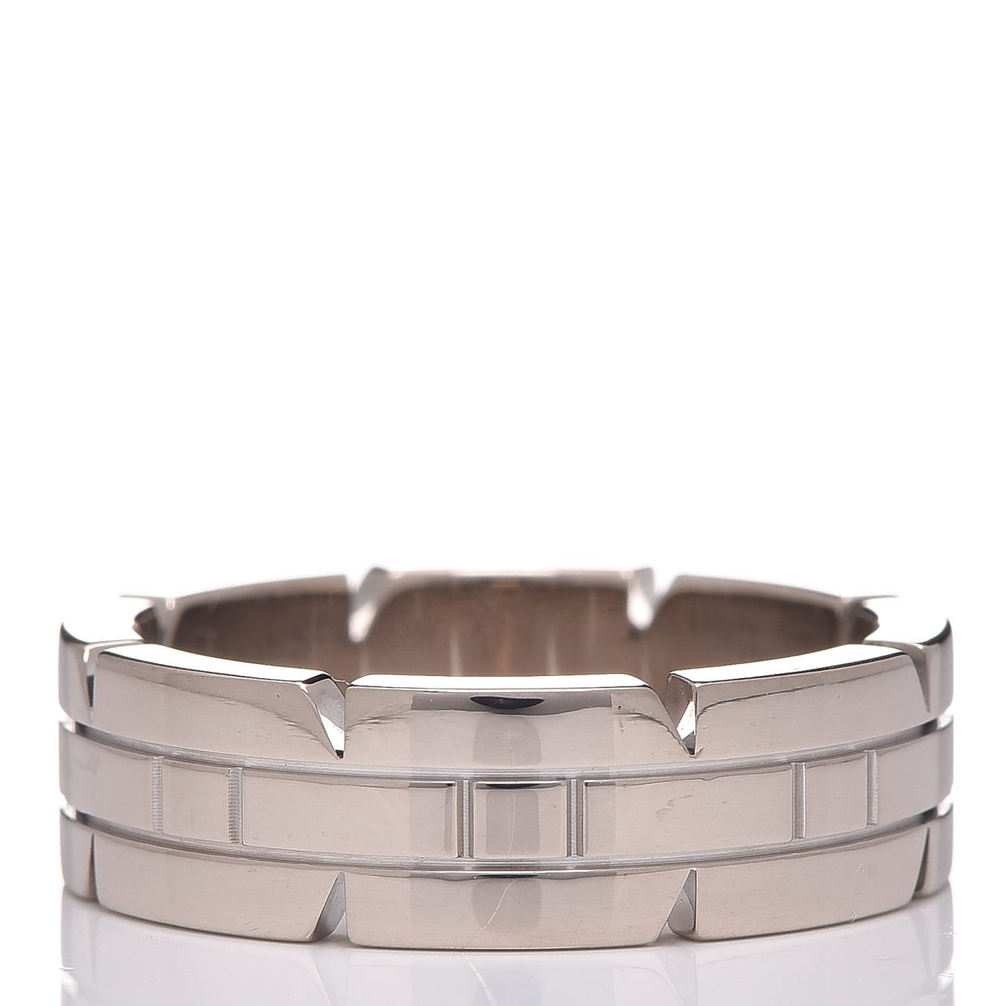 18K White Gold Tank Francaise Ring 52 6