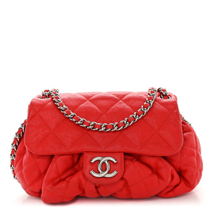 Chanel Washed Lambskin Quilted Medium Chain Around Messenger Red 1 of 13