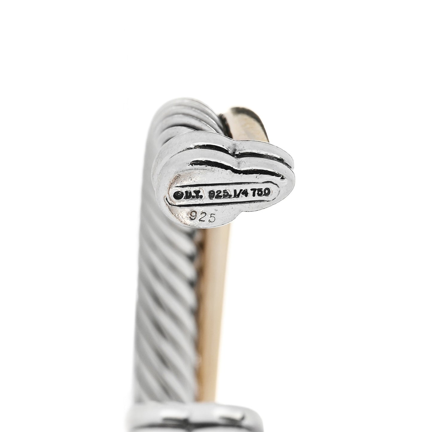 Sterling Silver 18K Yellow Gold 5mm Crossover Cuff Bracelet