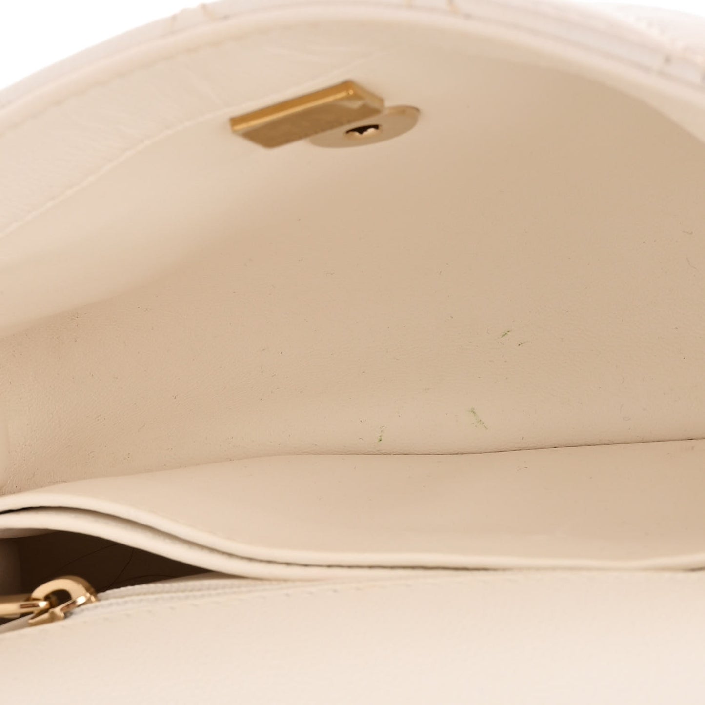 Caviar Quilted Mini Coco Handle Flap White