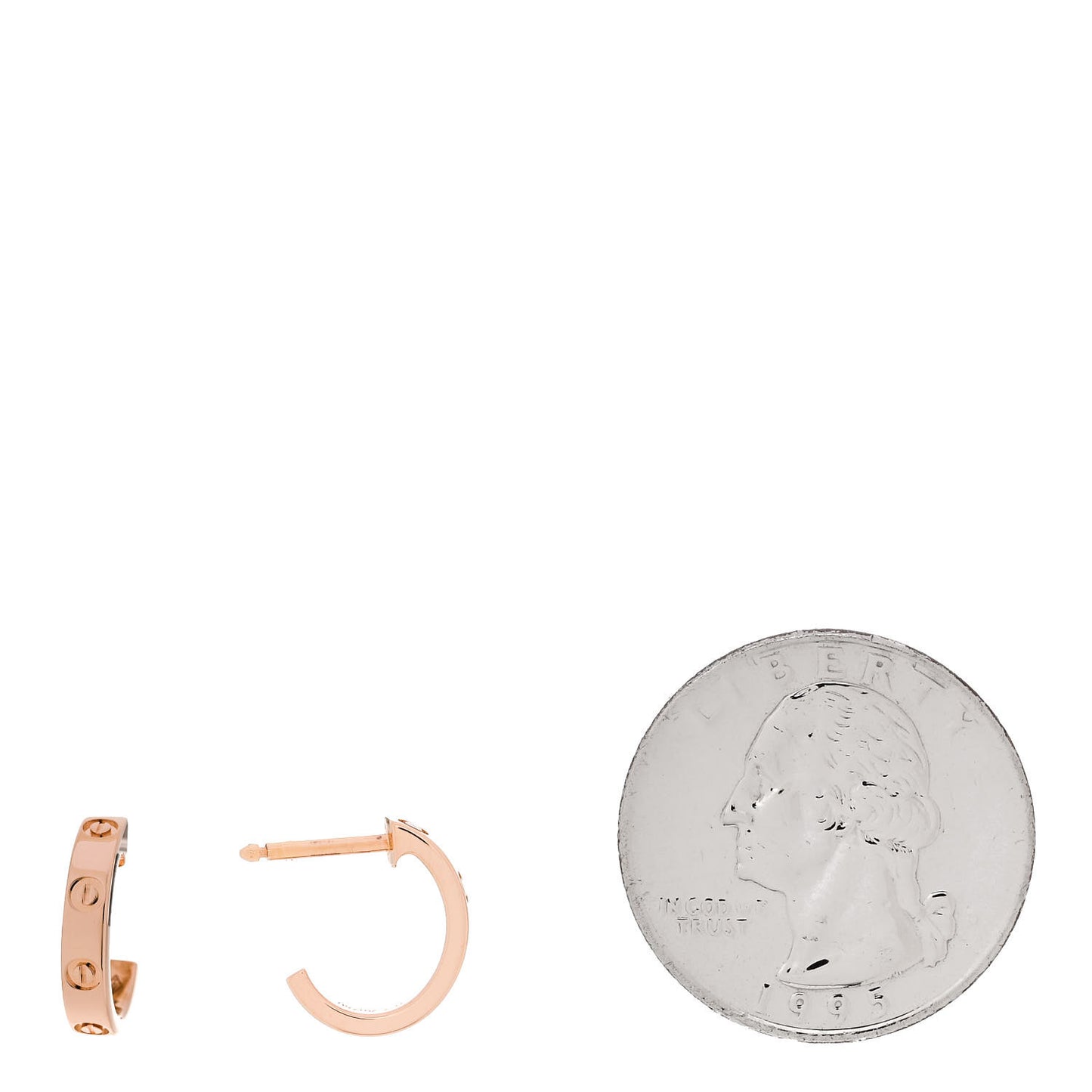 18K Pink Gold Small LOVE Hoop Earrings