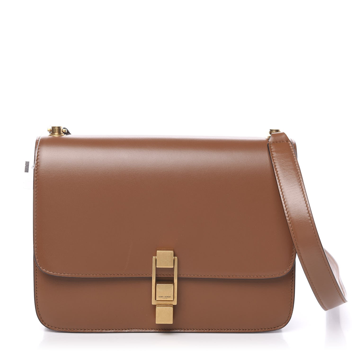 Saint Laurent Smooth Calfskin Carre Satchel Brown 1 of 8