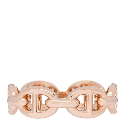 Hermes 18K Rose Gold PM Chaine d'Ancre Enchainee Ring 52 6 1 of 7