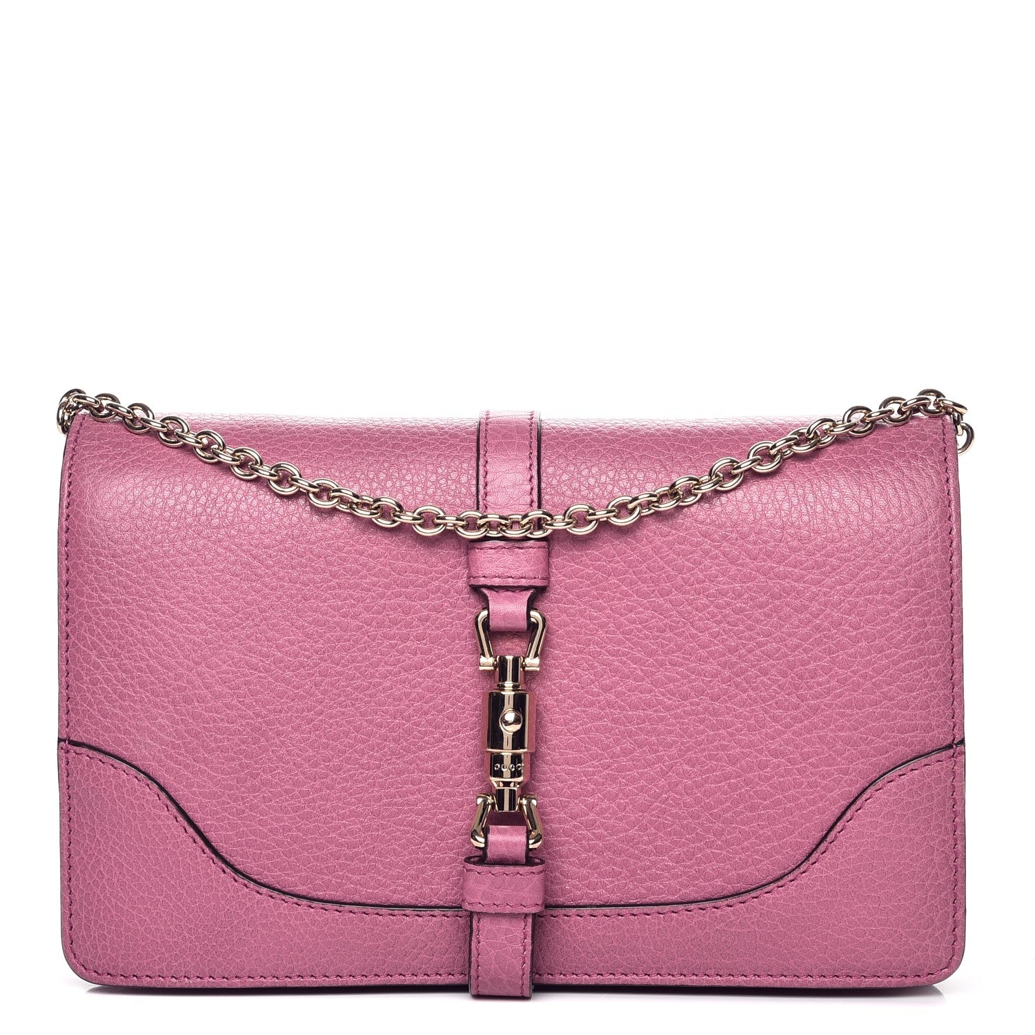 Gucci Pebbled Calfskin Piston Broadway Evening Bag Fresia Rose 1 of 8