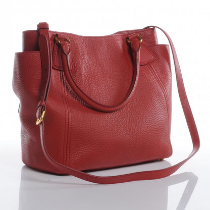 Prada Vitello Daino Convertible Side Pocket Hobo Rosso 3 of 9