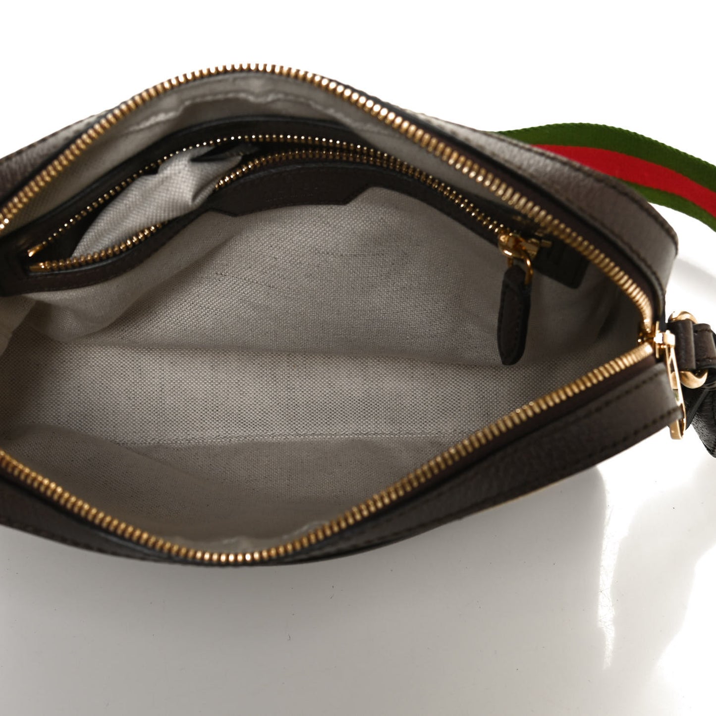 Monogram Jumbo GG Textured Dollar Calfskin Web Messenger Shoulder Bag Camel Ebony New Acero