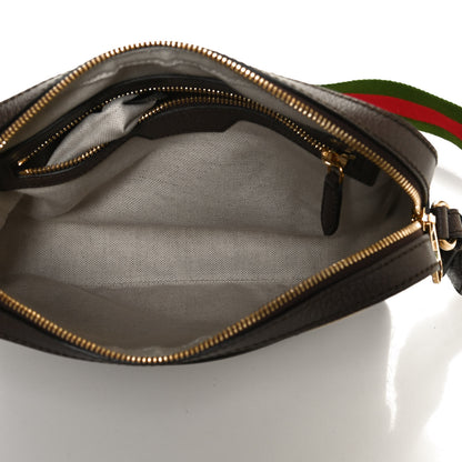 Gucci Monogram Jumbo GG Textured Dollar Calfskin Web Messenger Shoulder Bag Camel Ebony New Acero 5 of 12