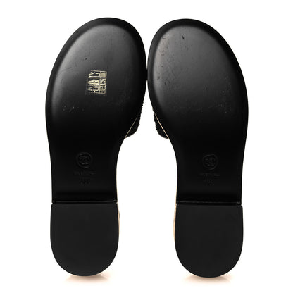 Chanel Tweed Cork CC Chain Mule Sandal 38 Black 5 of 9