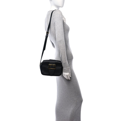 Burberry Soft Grain Calfskin Small Buckle Zip Bag Black 3 of 9