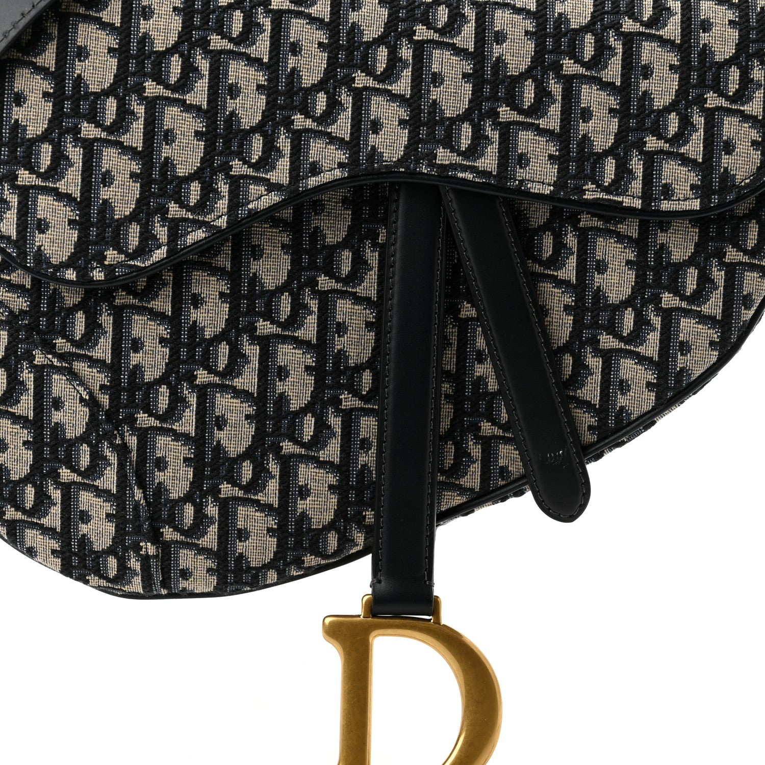 Christian Dior Oblique Saddle Bag With Strap Blue 8 of 11