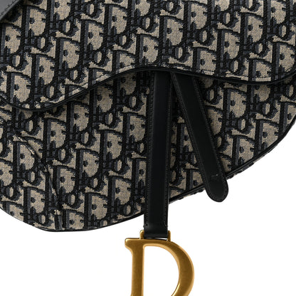 Christian Dior Oblique Saddle Bag With Strap Blue 8 of 11