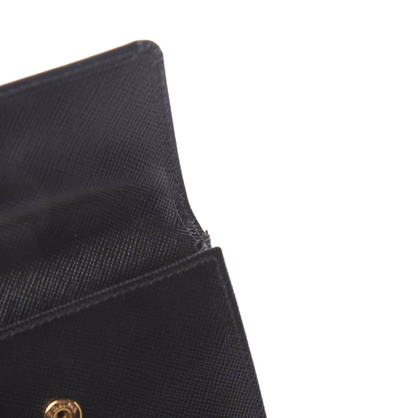 Saffiano Metal Flap Wallet Black