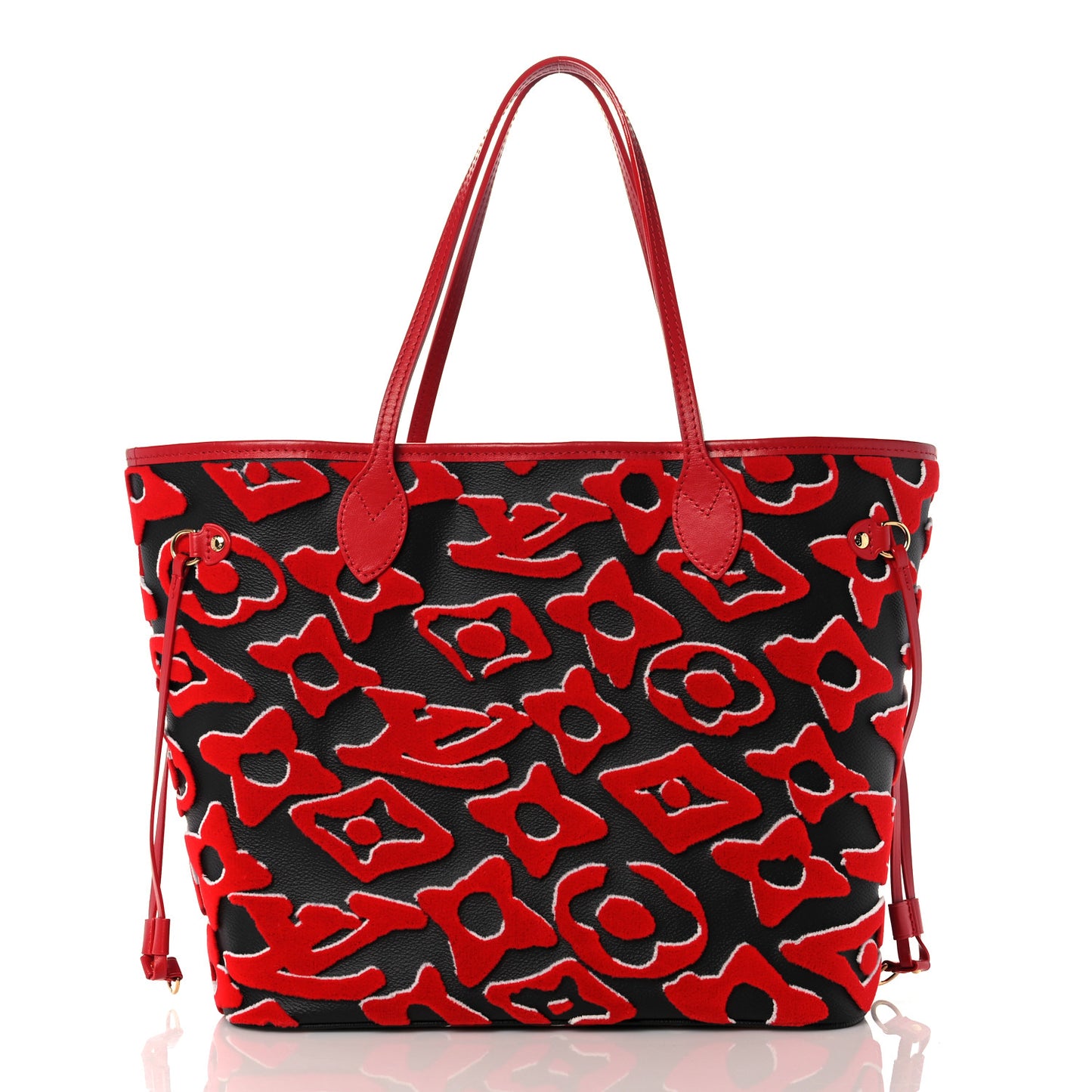 X UF Tufted Monogram Neverfull MM Black Red