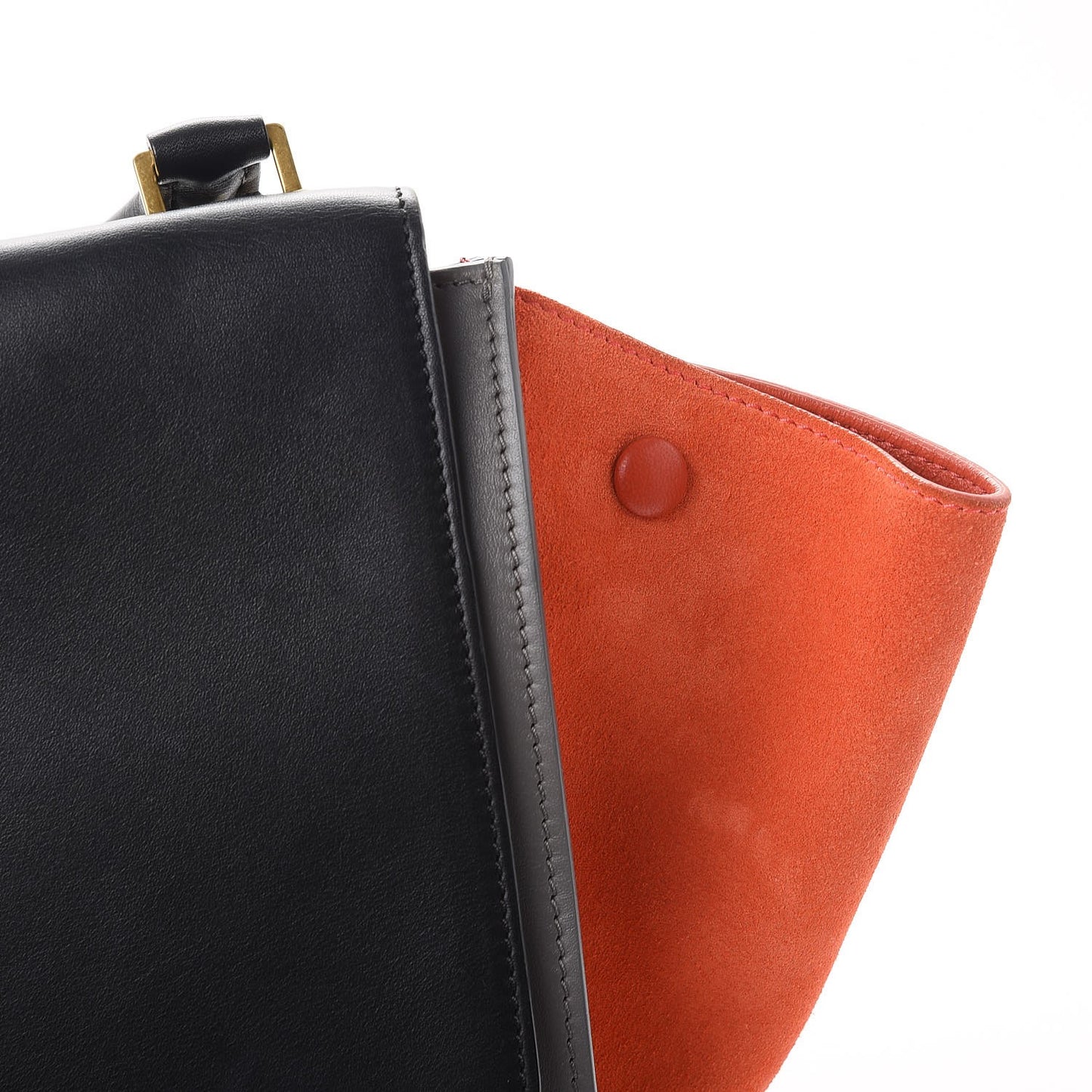 Smooth Calfskin Suede Medium Tri-Color Trapeze Flamingo