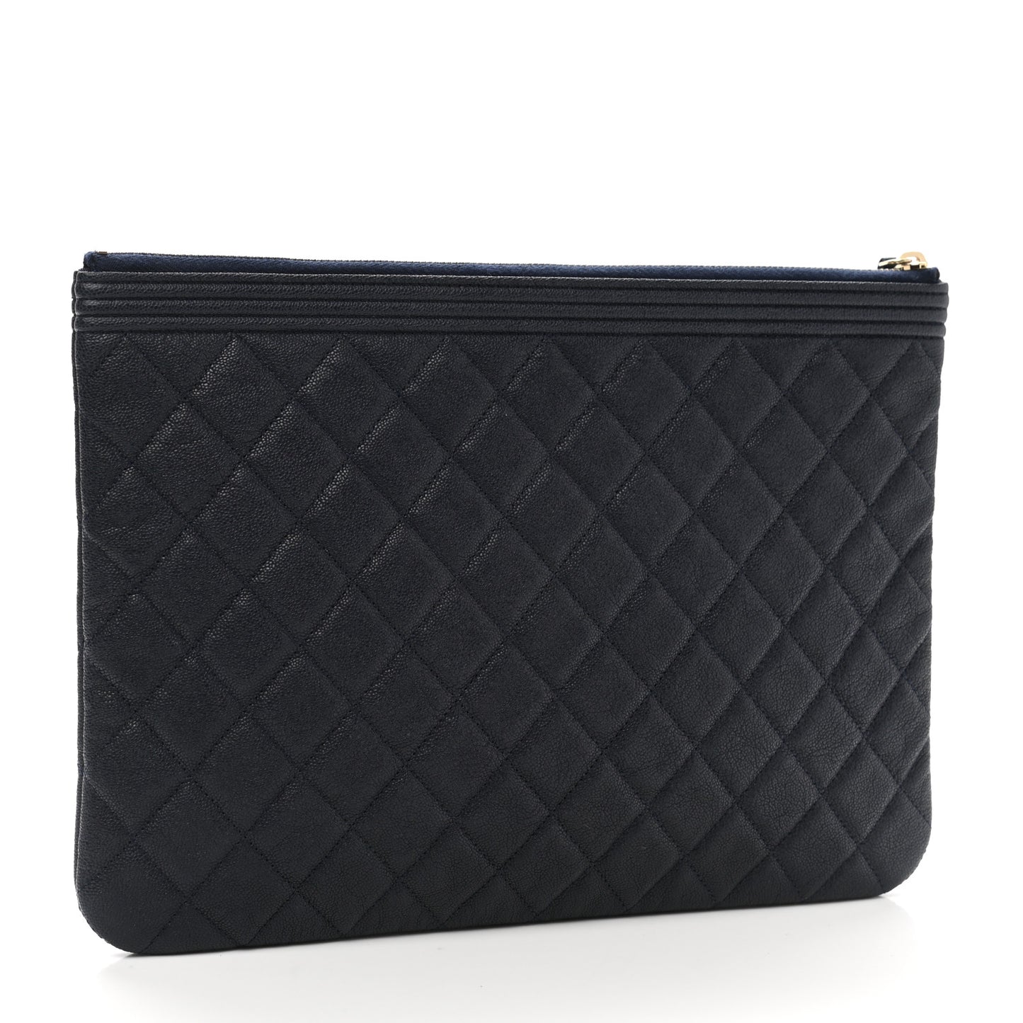 Caviar Quilted Medium Boy Cosmetic Case Blue