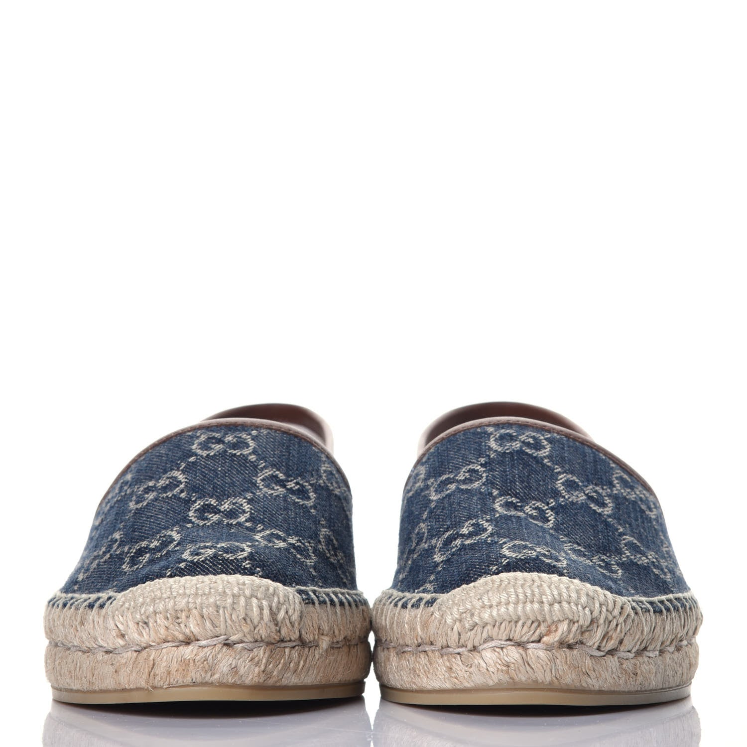 Gucci Denim GG Monogram Espadrilles 37 Blue Tea Cuir 2 of 9