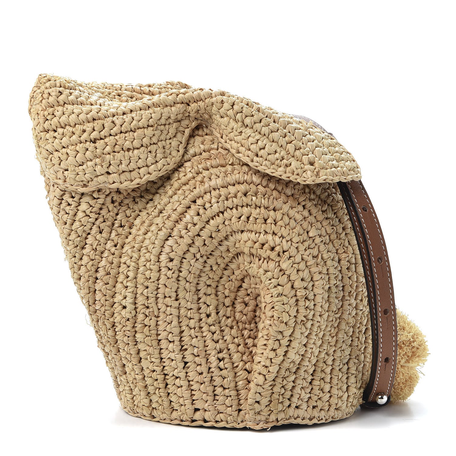 Loewe Raffia Mini Bunny Crossbody Bag Natural Tan 1 of 8