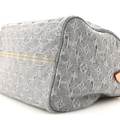 Louis Vuitton Monogram Denim Speedy Soft 30 Washed Gray 9 of 10