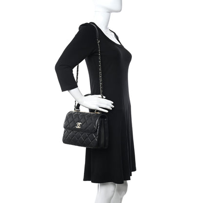 Chanel Lambskin Quilted Small Trendy CC Dual Handle Flap Bag Black 3 of 12