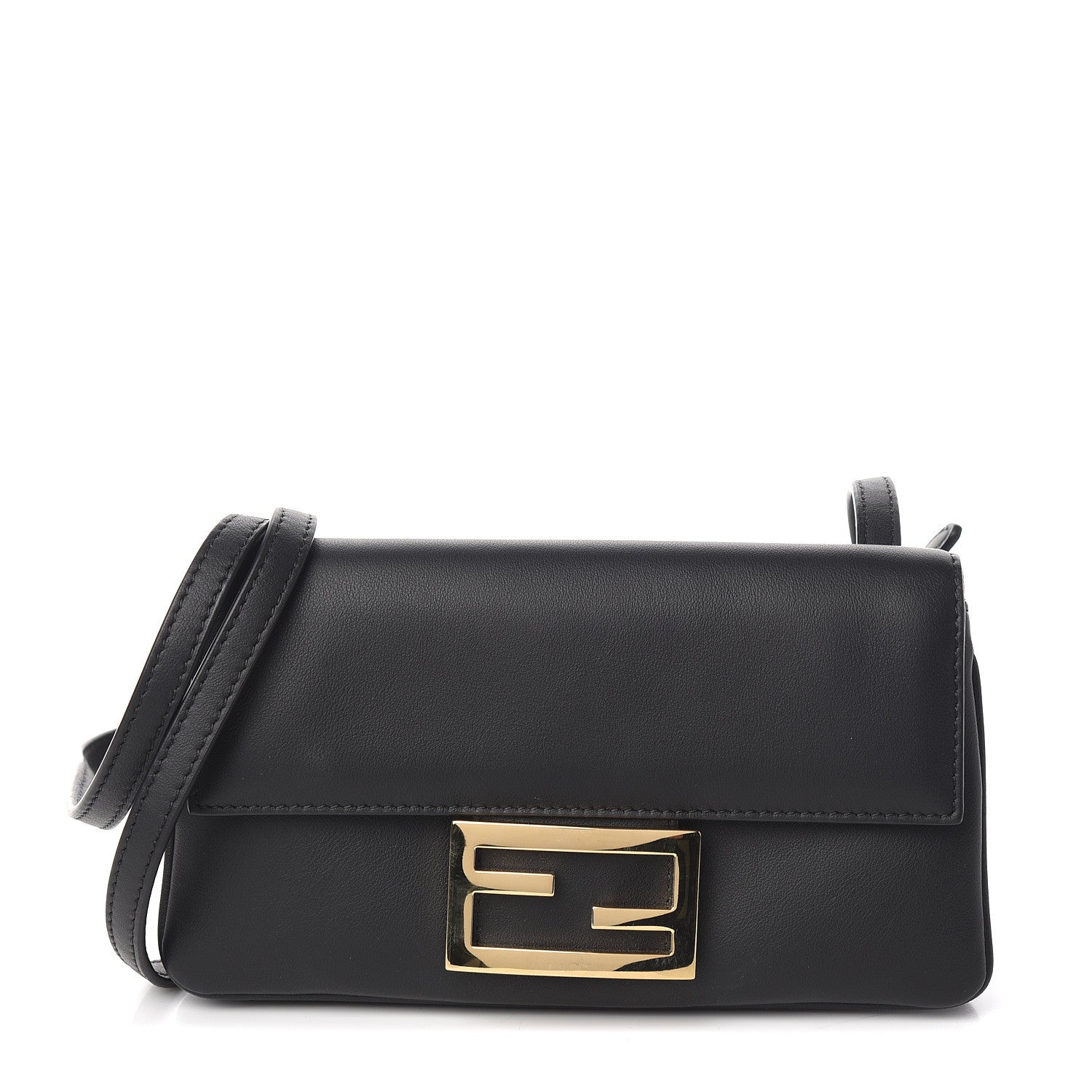 Fendi Vitello Grace Matte Duo Baguette Black 1 of 10