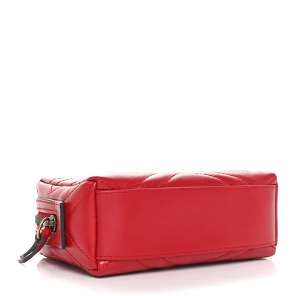Gucci Calfskin Matelasse GG Marmont Cosmetic Case Hibiscus Red 4 of 11