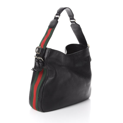 Gucci Pebbled Calfskin Medium Heritage Shoulder Bag Black 2 of 8