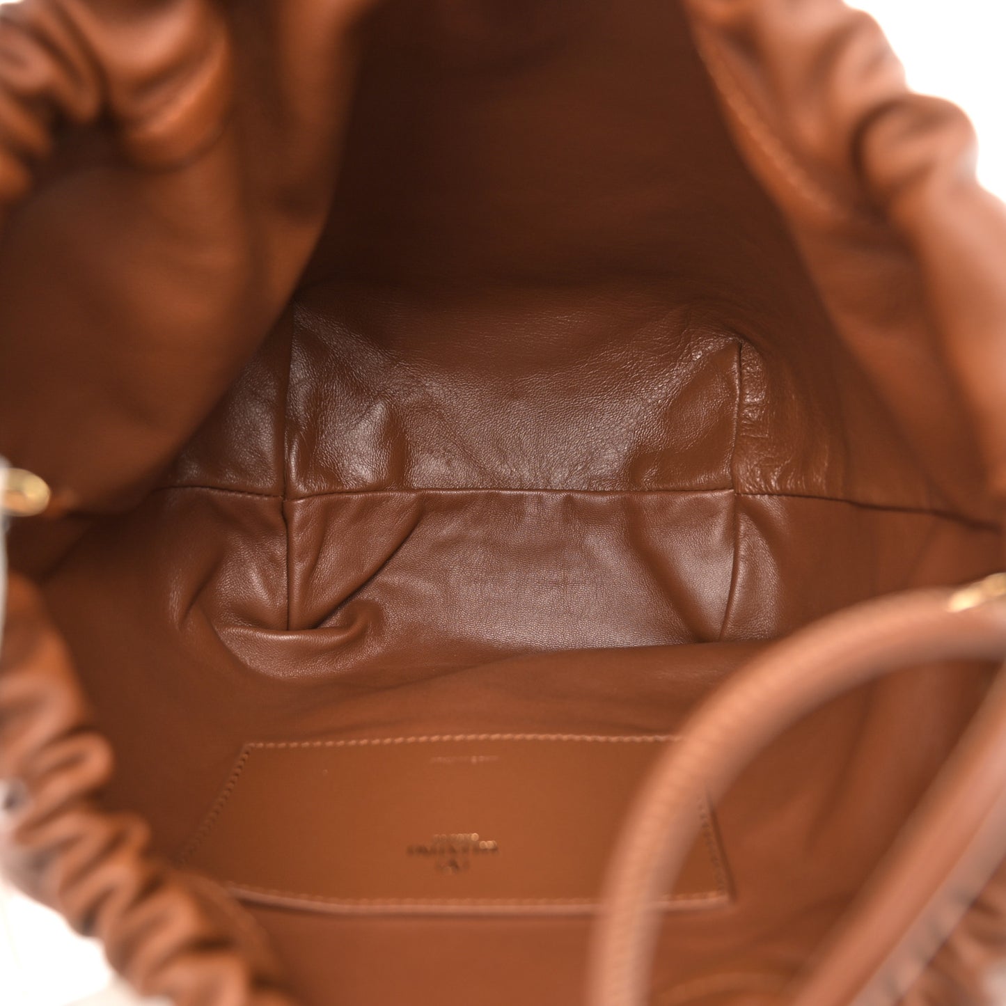 Nappa Vlogo Pouf Pouch Tan