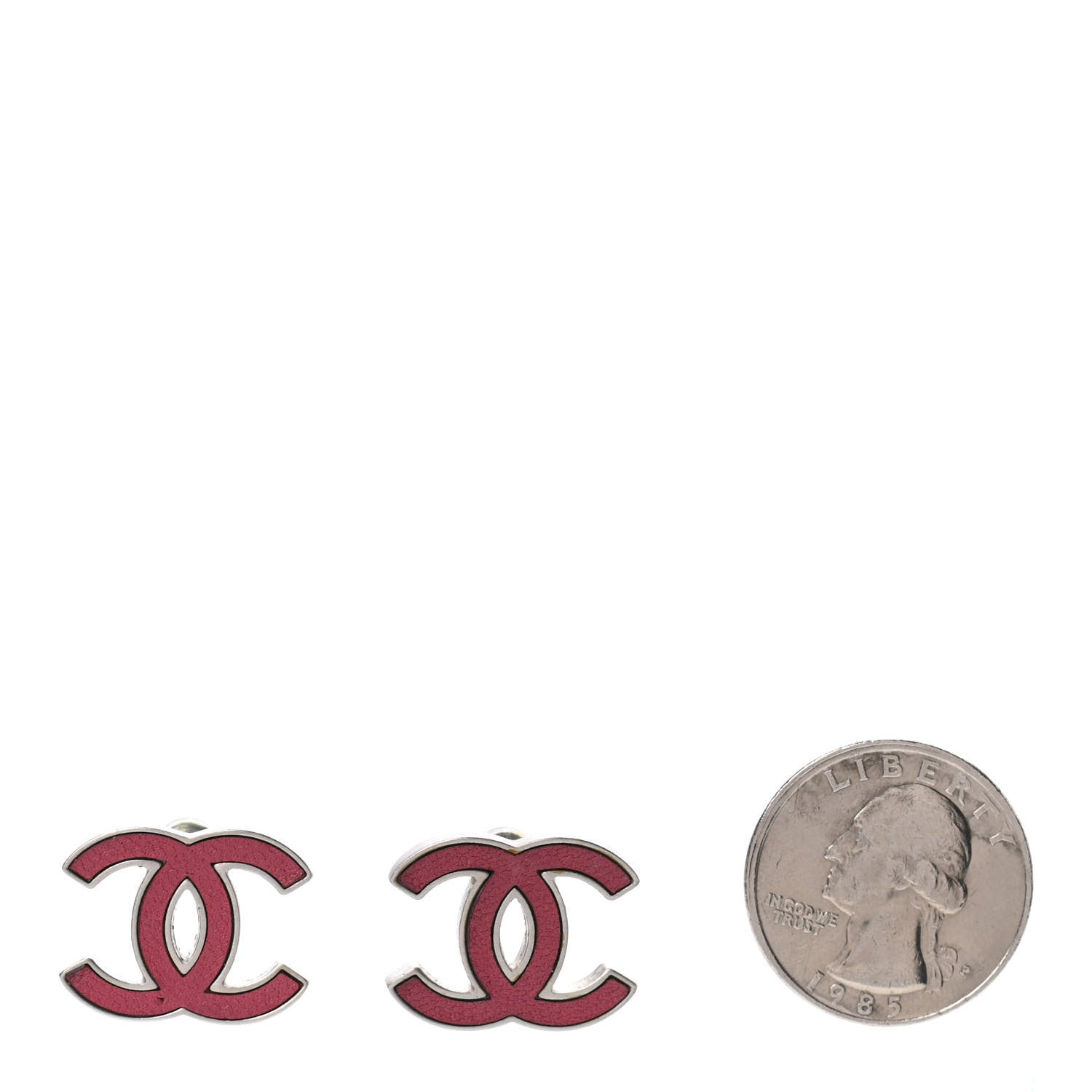 Chanel Lambskin CC Earrings Pink 2 of 4