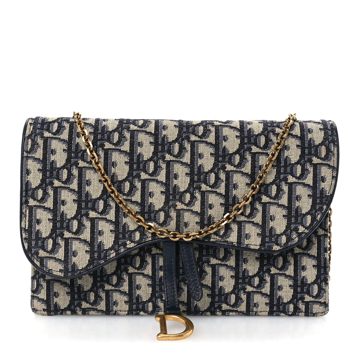 Oblique Saddle Chain Pouch Blue