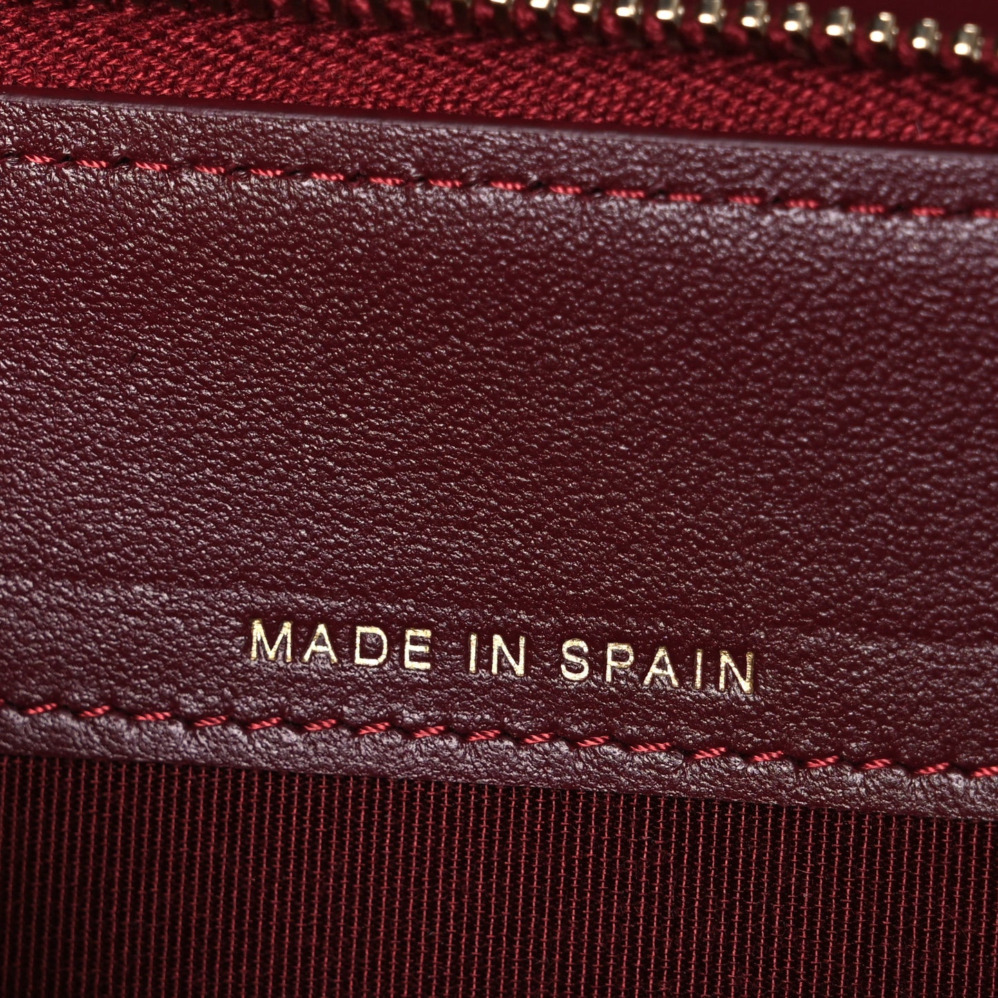 Lambskin Quilted Phone Holder Wallet on Removable Chain Burgundy