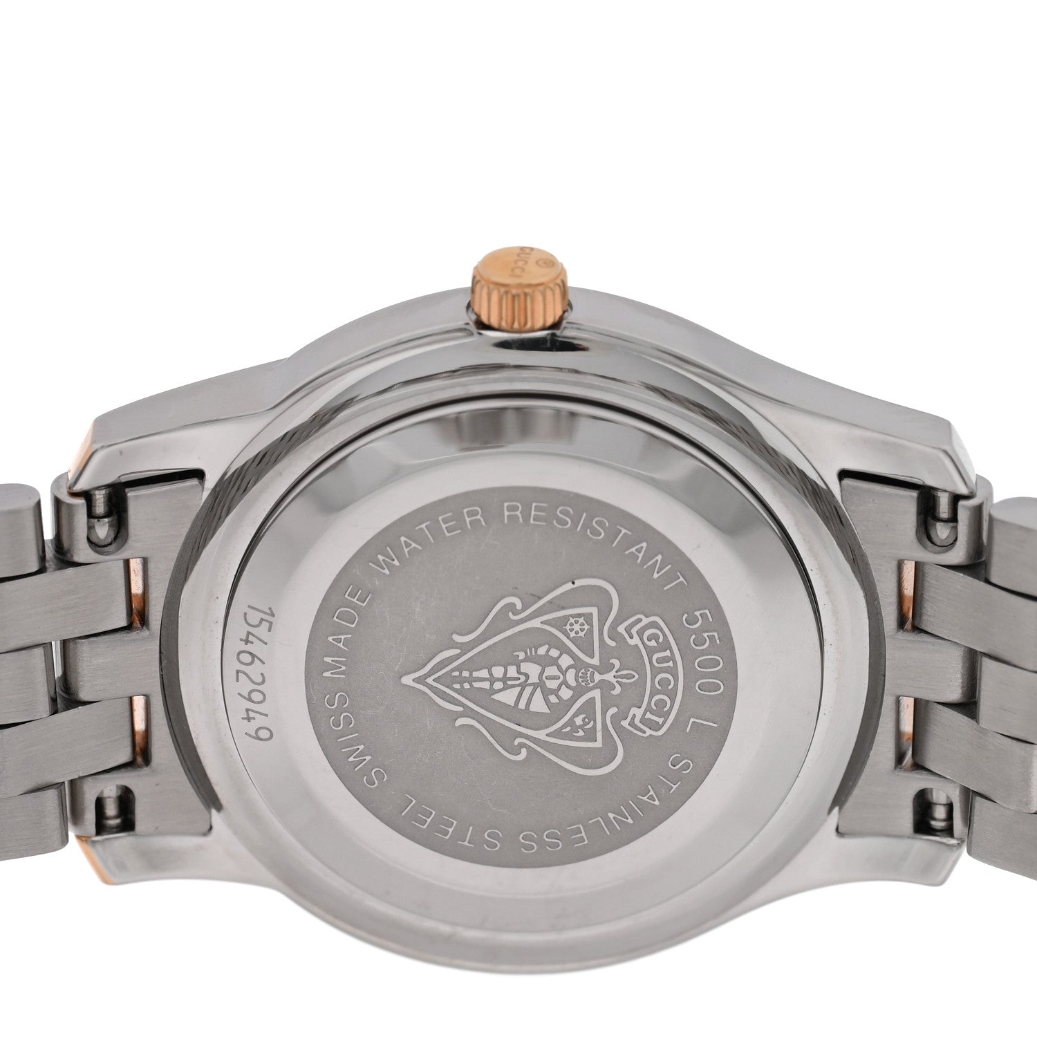 Gucci Stainless Steel Diamond Pink Mother of Pearl 27mm 5500L Two Tone Quartz Watch 4 of 4