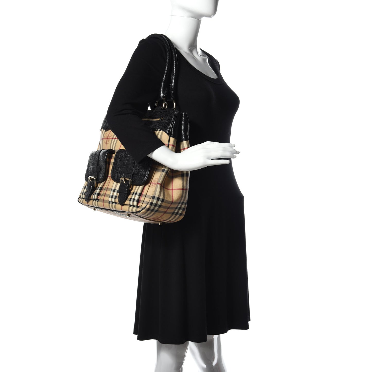 Haymarket Check Pocket Tote Black