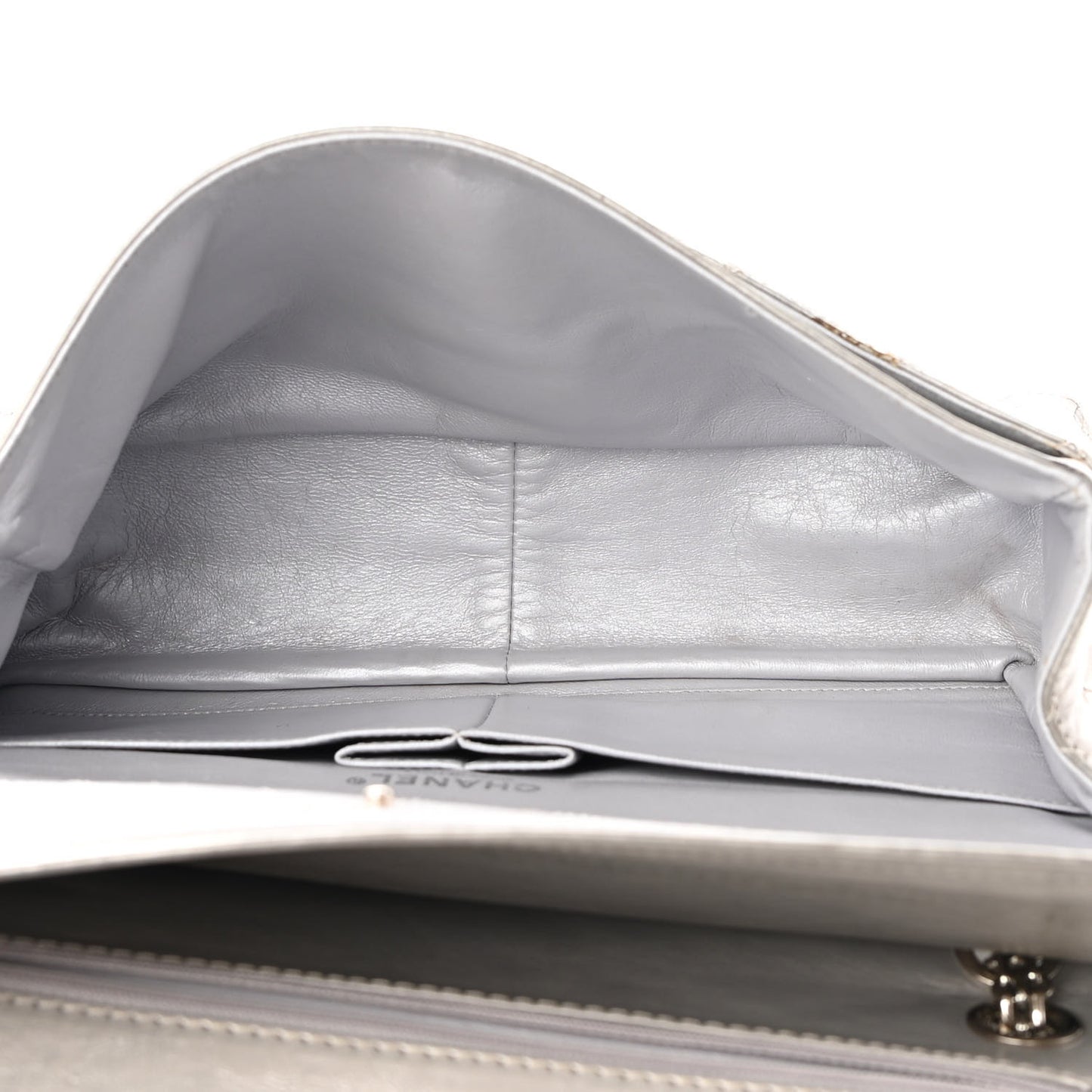 Metallic Aged Calfskin Quilted 2.55 Reissue 227 Flap Silver
